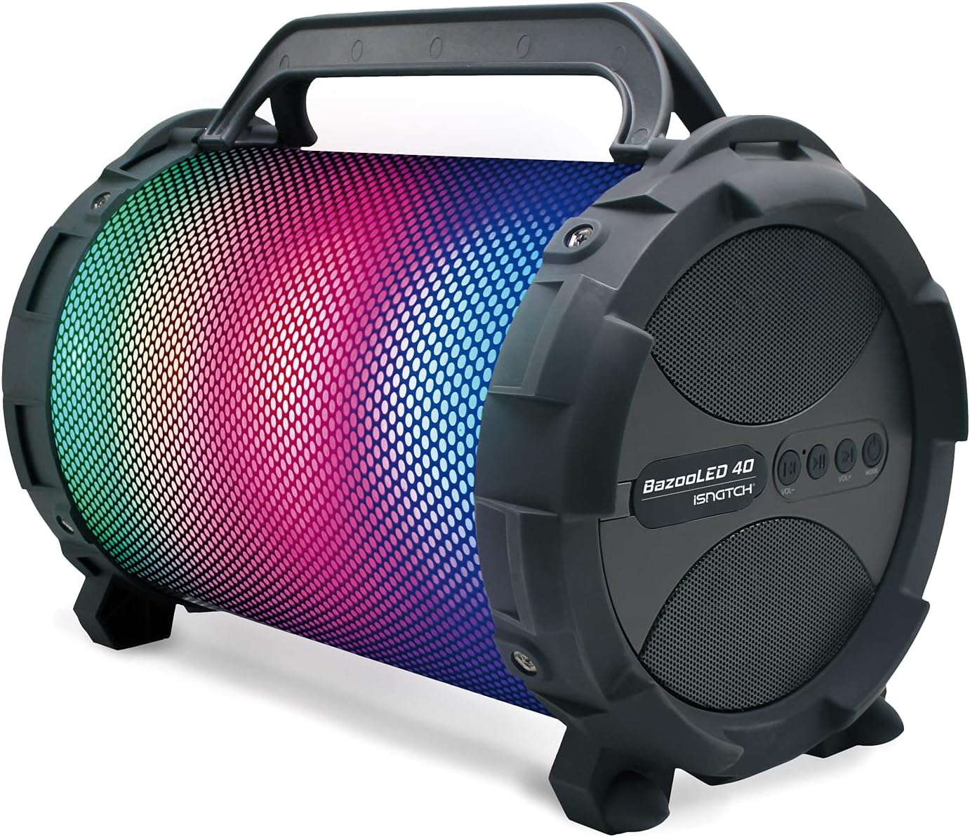 ISNATCH iSnatch - BazooLED 40 Altoparlante con Bluetooth e LED Discolight multicolore