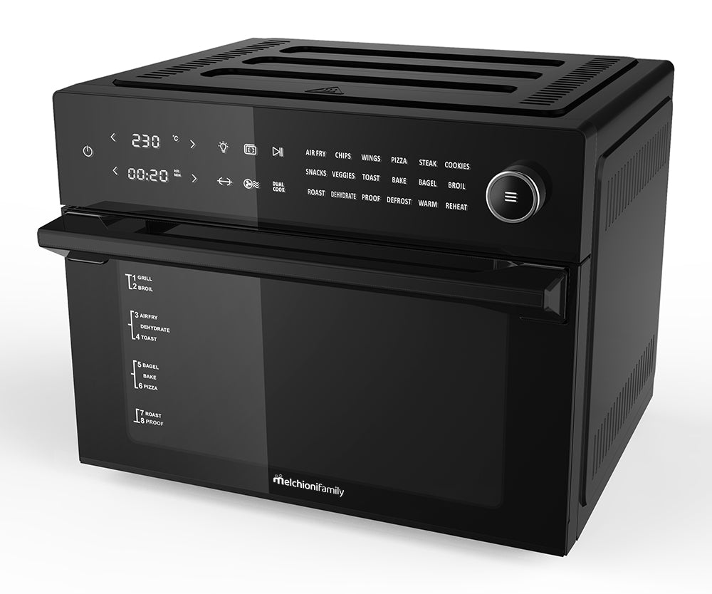 MELCHIONI-Friggitrice ad aria e forno BENEDETTA 30L nera