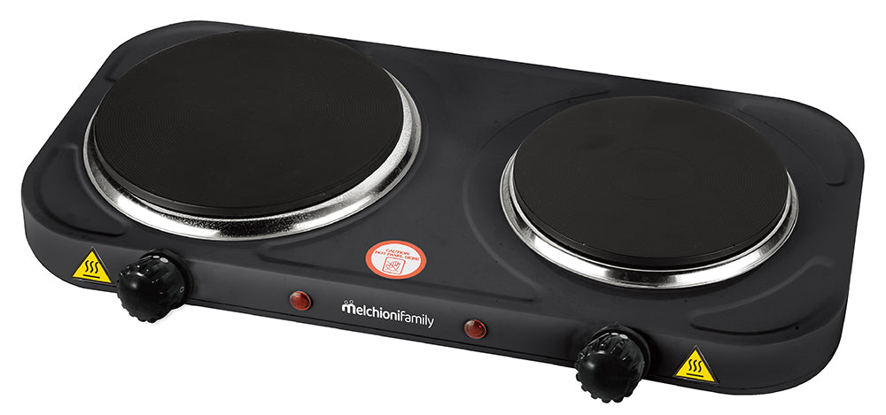 MELCHIONI-Fornello elettrico COOK 2 - 2 piastre nero